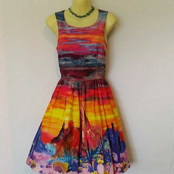 Modcloth Dresses & Skirts - Modcloth Dress Desert Sunset Fit & Flare Sm